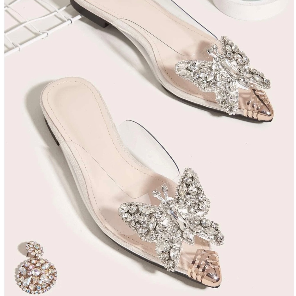 Bedazzled butterfly flats